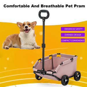 Carrito Plegable de 4 Ruedas para Perros, Cochecito para Mascotas para Viajar, Ir de Compras, Caminar y Jugar - Product Image 3
