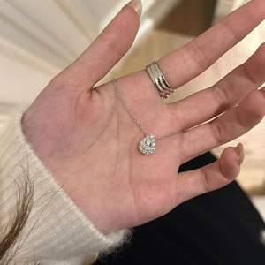 Collier pendentif flocon de neige d'hiver en argent pur S925 avec diamant, exquis, haut de gamme, niche, doux, clavicule, pour cadeau - Product Image 5