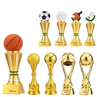 Trofeo de Resina Chapado en Oro de Alta Gama, Creativo y Popular, para Fútbol, Baloncesto, Voleibol, Bádminton, Premios para Competiciones Deportivas