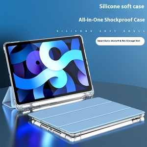 Fundas y Estuches para Tablets, Funda Inteligente de Cuero con Parte Trasera Transparente para <span class=keywords><strong>iPad</strong></span> 10.2, Funda Inteligente de Plástico para el Nuevo <span class=keywords><strong>iPad</strong></span> de 10.ª Generación 2019 2020 <span class=keywords><strong>2022</strong></span> FCC - Product Image 1
