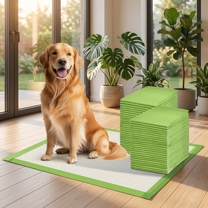 Coussinets d'apprentissage <span class=keywords><strong>pour</strong></span> chien jetables, écologiques, grande taille 28*34 pouces, verts, 6 <span class=keywords><strong>couches</strong></span>, anti-fuites, haute absorption - Product Image 1