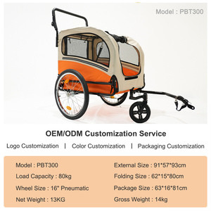 Remorque de vélo pour animaux de compagnie en acier durable, imperméable, pliable et portable, pour chiens et chats, idéale pour les voyages et le transport en extérieur. - Product Image 2