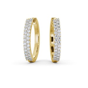 Boucles d'oreilles en diamant CVD cultivées en laboratoire avec certificat IGI Boucles d'oreilles en or 14K avec accents pavés à double ligne personnalisés - Product Image 1