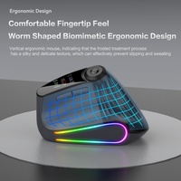 Souris verticale sans fil double mode, affichage 1600 DPI, optique, rechargeable, 9 boutons, ergonomique, rouleau de vitesse, rétroéclairage RVB, droite, en stock