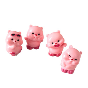 귀여운 만화 창의적인 레진 핑크 비버 인형 동물 패턴 기념일 장식 책상 및 자동차 콘솔용 - Product Image 5