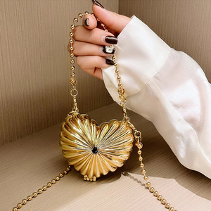 JIOMAY Damen Metallic Umhängetasche Hochwertige Leichte Tasche mit Klappverschluss und Kettendekoration für Alle Jahreszeiten Mini-Tasche - Product Image 1