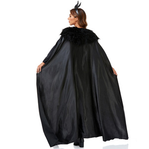 Black Witch Evil Queen Cosplay Outfit Ladies Fancy Dress Adult Deluxe Maleficent Costume Mujeres Halloween Party Fancy Dress - Product Image 3