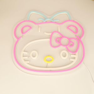 <span class=keywords><strong>Kitty</strong></span> Mèo Mặc quần áo cổ vũ gấu Neon LED dấu hiệu Acrylic cơ thể tường trang trí cho Nhật bản Anime người hâm mộ <span class=keywords><strong>Kitty</strong></span> Mèo LED ánh sáng phòng trang trí nội thất - Product Image 6