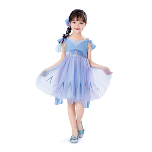 <span class=keywords><strong>Vestido</strong></span> <span class=keywords><strong>de</strong></span> Fiesta Infantil <span class=keywords><strong>de</strong></span> Tul con Lentejuelas con Estampado <span class=keywords><strong>de</strong></span> Hielo, Estilo Princesa Disney, para Navidad - Product Image 1