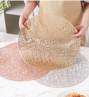 Meilleures ventes : Sets de table modernes ronds en PVC métallisé éco-responsable pour la maison, les bars, les banquets, les mariages et la décoration de table