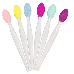 Reusable nose cleaning brush soft exfoliating lip brush double side silicone lip scrub exfoliator brushes