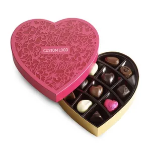 럭셔리 하이 엔드 발렌타인 초콜릿 송로 버섯 하트 모양 상자 칸막이와 포장 레드 사랑스러운 하트 모양 초콜릿 상자