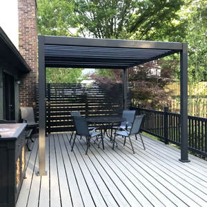Pergola motorisée en aluminium avec télécommande électrique, toit en aluminium, pour balcon - Product Image 1