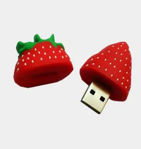 Frucht niedlichen Cartoon Erdbeer USB-Flash-Laufwerk 4GB Memory Stick Thumb Drive PVC-Material