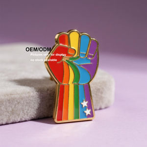 핫 뉴 커스텀 메탈 크래프트 배지 핀 LGBT 프라이드 에나멜 핀 도금 레인보우 라펠 핀 의류용 - Product Image 1
