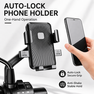 Soporte para Teléfono de Bicicleta/Scooter, Antivibración, Altura Ajustable, Base Giratoria de Plástico ABS, Liberación Rápida con un Solo Toque - Product Image 2