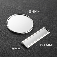 Badge de voiture miniature en métal argenté brillant TC de 54 mm pour porte-documents, plaque d'immatriculation personnalisée, JSMP-01