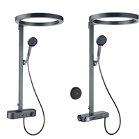 Pommeau de douche de pluie en acier inoxydable gris pistolet de luxe avec musique et touches numérotées robinets dosés utilisation de salle de bain ensembles de robinets de douche de bain
