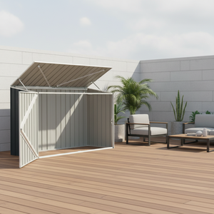 Abri <span class=keywords><strong>de</strong></span> jardin en métal étanche EST15586-H140 pour outils et <span class=keywords><strong>rangement</strong></span> extérieur - Product Image 2