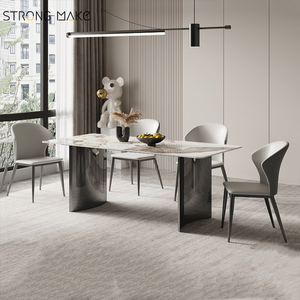 Escandinavo de lujo moderno <span class=keywords><strong>cocina</strong></span> comedor de metal inoxidable de <span class=keywords><strong>alta</strong></span> calidad <span class=keywords><strong>mesa</strong></span> de comedor rectangular de mármol mesas de comedor - Product Image 4