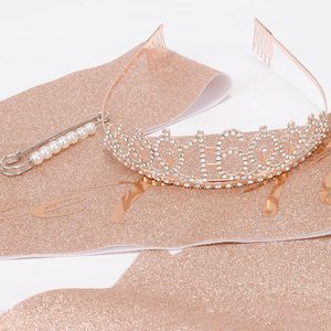 تاج نسائي لعيد الميلاد, تيجان نسائي لعيد الميلاد ، من سبيكة <span class=keywords><strong>16</strong></span> ، معه وشاح ووشاح وقوس قزح ، مناسب للحفلات - Product Image 5