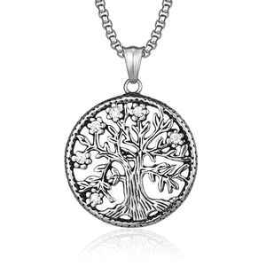 Celtic <b>Tree</b> Of Life Necklace Tibetan Silver Round Pendant With <b>Crystal</b> Inlay For Gift - Product Image 1