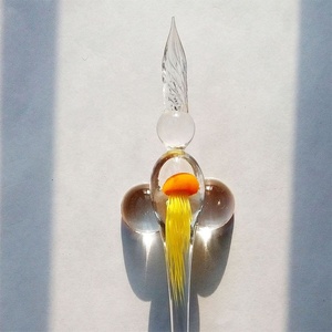 Stylo en verre cristal fait main méduse Figurine Signature écriture <span class=keywords><strong>encre</strong></span> à tremper Murano Art verre filetage plume Technique <span class=keywords><strong>de</strong></span> travail au chalumeau - Product Image 5
