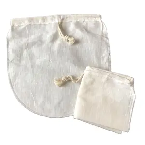 Food Grade Micron 100% Organic Cotton Nylon Milk Filter Bag Cheesecloth With Fabric Nut Milk Bag