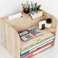 Organizador de Escritorio para Suministros de Oficina, Estante para Documentos, Libros y Papel A4, Estante de Almacenamiento, Cartón para Lápices