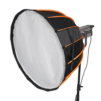 Boîte à Lumière Pliable Rapide Parabolique pour Lumière LED COB avec Grille et Monture Bowens, 70cm 90cm 120cm 150cm, pour Photo, Vidéo YouTube et Tournage