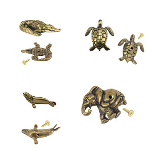 درج حلزونجي مغلق مقبض خزانة حلزنية عتيق من النحاس الأصفر - Product Image 4