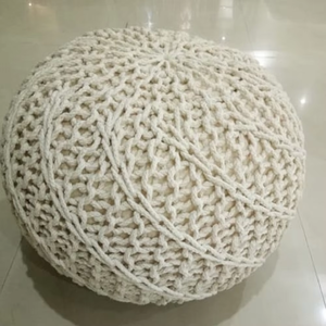 Pouf en coton fait main de luxe, design traditionnel, imprimé sur mesure, pour intérieur/extérieur, décoration de salon, décoration de Noël - Product Image 2