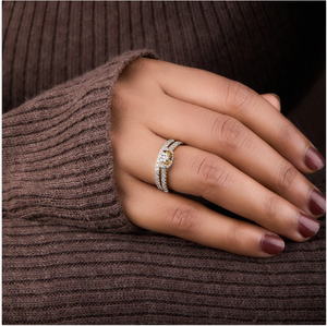 Ensemble de mariée unique en or rose 14 carats avec bague de fiançailles et alliance d'inspiration vintage d'Inde - Product Image 3