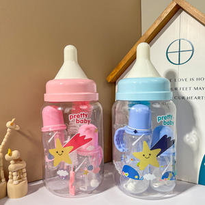 Ensemble de biberons portables pour bébé, brosse de nettoyage de tétines de rechange, <span class=keywords><strong>coffret</strong></span> cadeau pour jeune maman, seau de rangement créatif pour biberons, motif dessin animé, large ouverture - Product Image 2