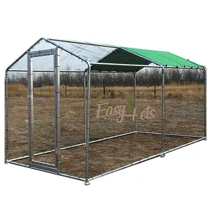 garden outdoor Backyard large luxury Metal Strong Stainless Steel wire Walk in Folding Chicken Coop Run Dog Rabbit cage for sale