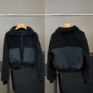 Giacca Corta Stile Vintage Autunno Inverno per Donne, Marrone in Lana d'Agnello con Cappuccio, Collo Alto, Imbottita e Calda, Casual Sportiva con Zip - Product Image 3