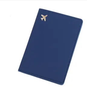 Capa para passaporte com logotipo personalizado, carteira para passaporte em couro falso pu com porta-cartões de crédito pu, capa protetora para passaporte feminina