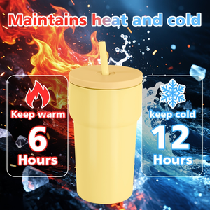 Vaso Térmico de Acero Inoxidable 304 con Aislamiento al Vacío, con Pajita, a Prueba de Fugas, Termo Portátil para Oficina, Viajes y Actividades al Aire Libre - Product Image 3