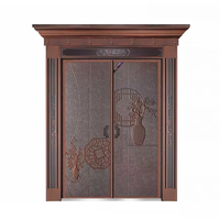 Porte d'entrée battante en aluminium moulé, sur mesure, pour maison, hôtel, appartement, bureau, entrée extérieure sécurisée