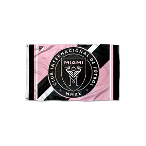 Inter miami flags 100% Polyester Double Sided 3x5 Ft Custom For Outdoor Indoor