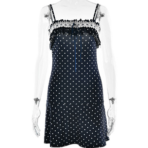 JULISSA MO ชุดนอนสตรีลายจุดแบบไม่มีสายหนัง ชุดนอนแขนสั้นแบบนุ่ม - Product Image 5