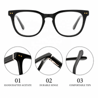 Monturas Ópticas Cuadradas Clásicas de Acetato para Hombre, Gafas de Diseño de Lujo, Venta al Por Mayor, Logotipo Personalizado, OEM, ODM, Muestras en 7 Días, Directo de Fábrica
