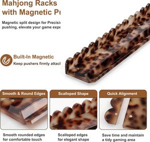 Soportes de Mahjong Acrílicos Premium con Empujadores Magnéticos, Juego de 4 Soportes de Mahjong Festoneados - Product Image 2