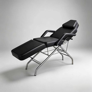 DAOMENG Leather Foldable Adjustable Massage Table for Beauty Salon Nail Salon Commercial Use Metal Frame High-Density <b>Sponge</b> - Product Image 3