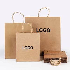 Luxury Eco-friendly Durable Gift <b>Paper</b> Bag Custom Printed Logo Ribbon Handles for Shoes Clothes Shopping <b>Made</b> From Craft <b>Paper</b> - Product Image 2