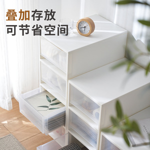 <b>Stackable</b> <b>Plastic</b> Storage <b>Drawer</b> Cabinet With Transparent <b>Drawers</b> For Clothing Shoes Toys Easy To Clean - Product Image 1