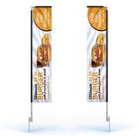 Drapeau de plage personnalisé de forme rectangulaire à l'extérieur utilisant le drapeau en polyester tricoté publicitaire promotionnel