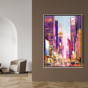Pintura al Óleo Moderna de Alta Gama con <span class=keywords><strong>Paisaje</strong></span> Urbano Vibrante y Animado, Impresión Artística <span class=keywords><strong>en</strong></span> Lienzo <span class=keywords><strong>para</strong></span> Decoración Comercial de Hoteles y Cafeterías - Product Image 4