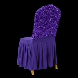 Nouveaux housses de chaise extensibles personnalisées 2023 en polyester avec jupe pour banquets - Product Image 6