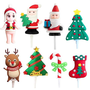 Decorazione per Torta a Forma di Albero di Natale e Babbo Natale per Feste di Compleanno, Natale e Capodanno, Accessori per Decorazione Dolci - Product Image 3